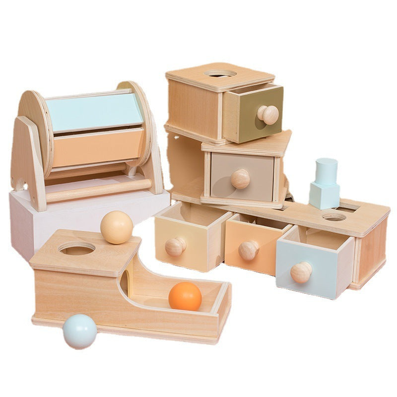 Cross-border Wooden Montessori Early Education Toys Ball Drawer Target Box