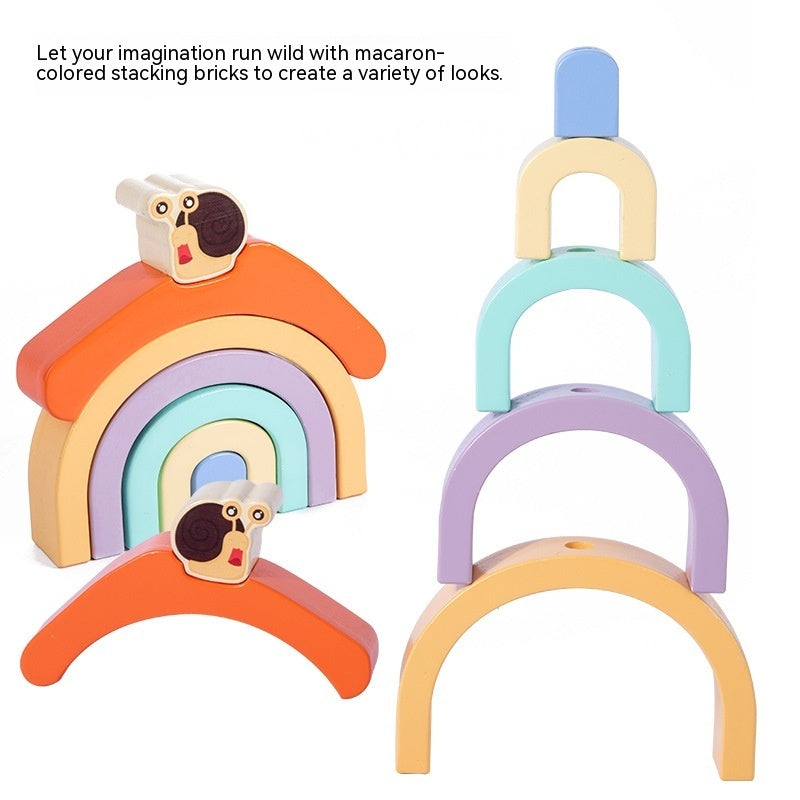 Baby Drag Snail Rainbow Unit Blocks On Wheels
