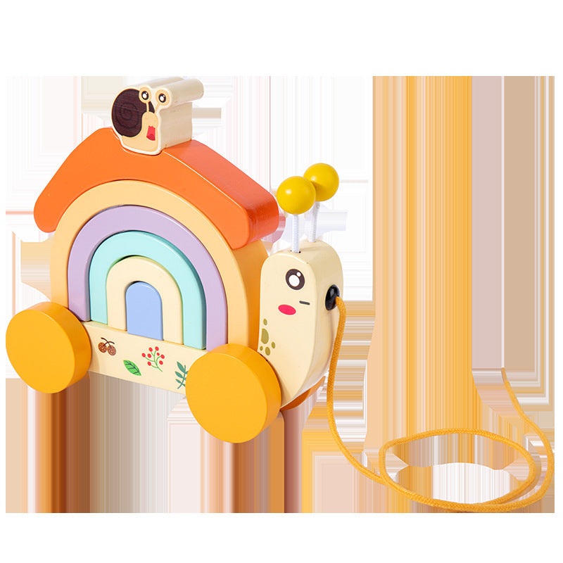 Baby Drag Snail Rainbow Unit Blocks On Wheels
