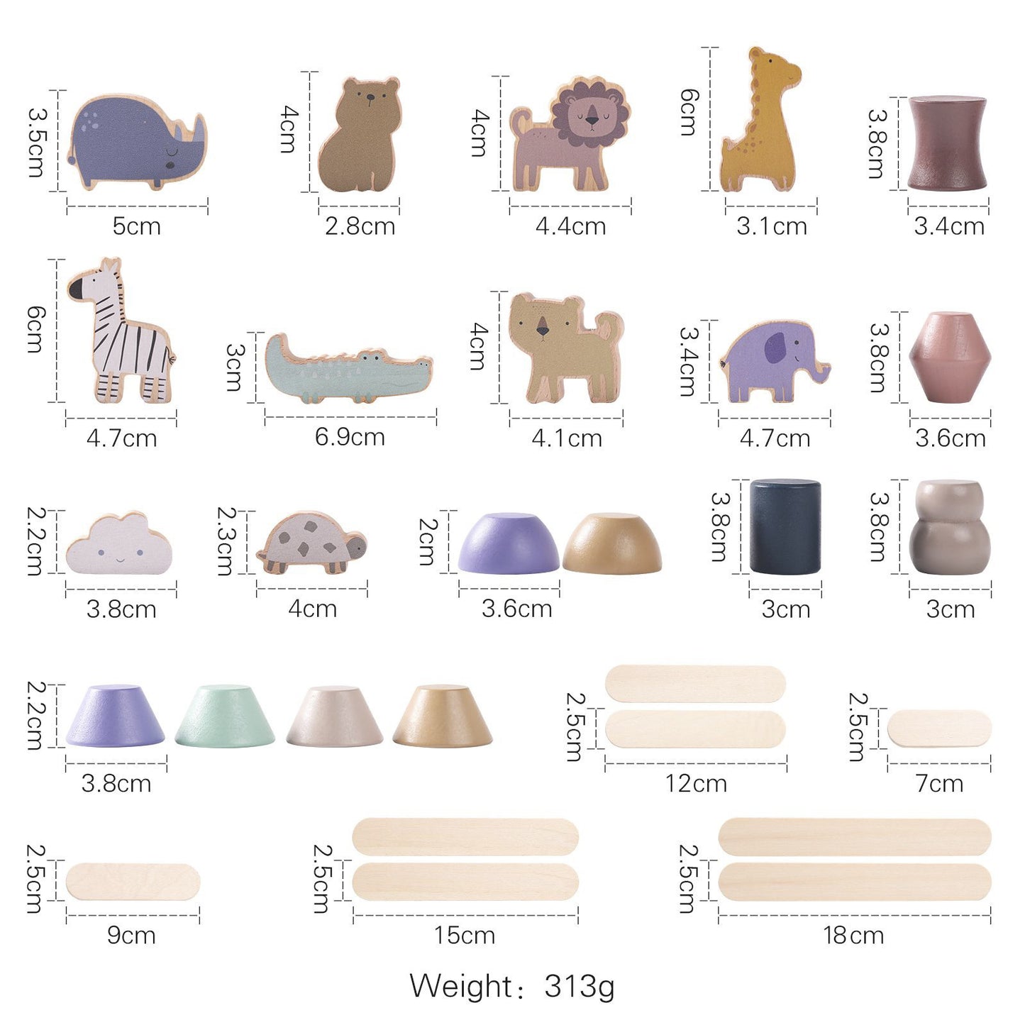 Educational Toy Wooden Elephant Balance